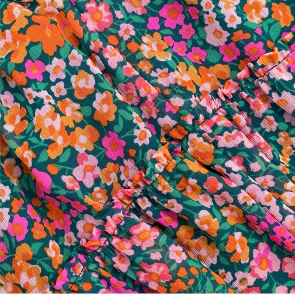 J. Crew Floral Tiered Dress. It is very flattering and comfortable. - Picture 4 of 6